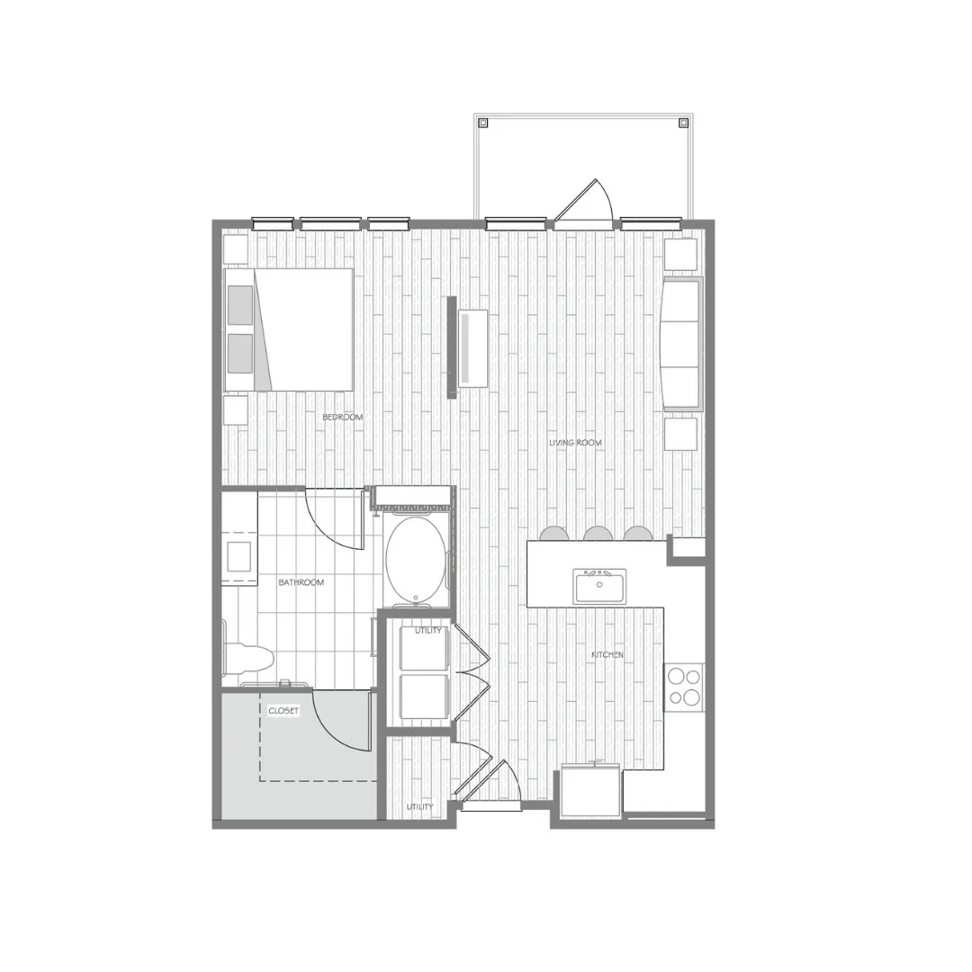 Burnett Lofts Rise apartments Dallas Floor plan 3