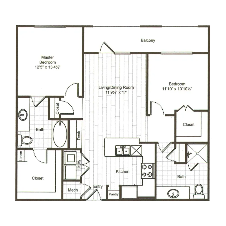 Caroline Uptown West Rise apartments Houston Floor plan 11