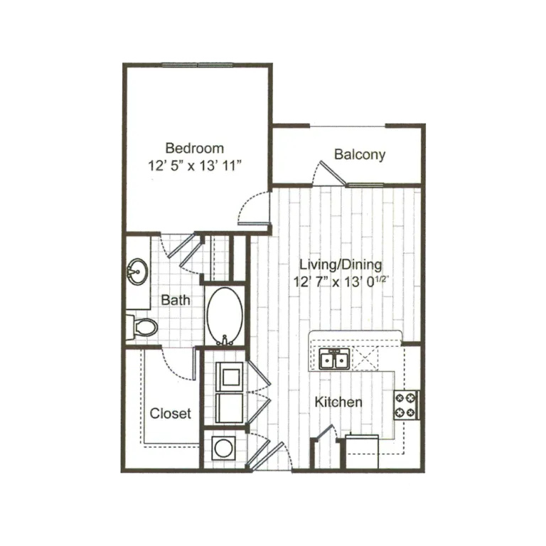 Caroline Uptown West Rise apartments Houston Floor plan 3