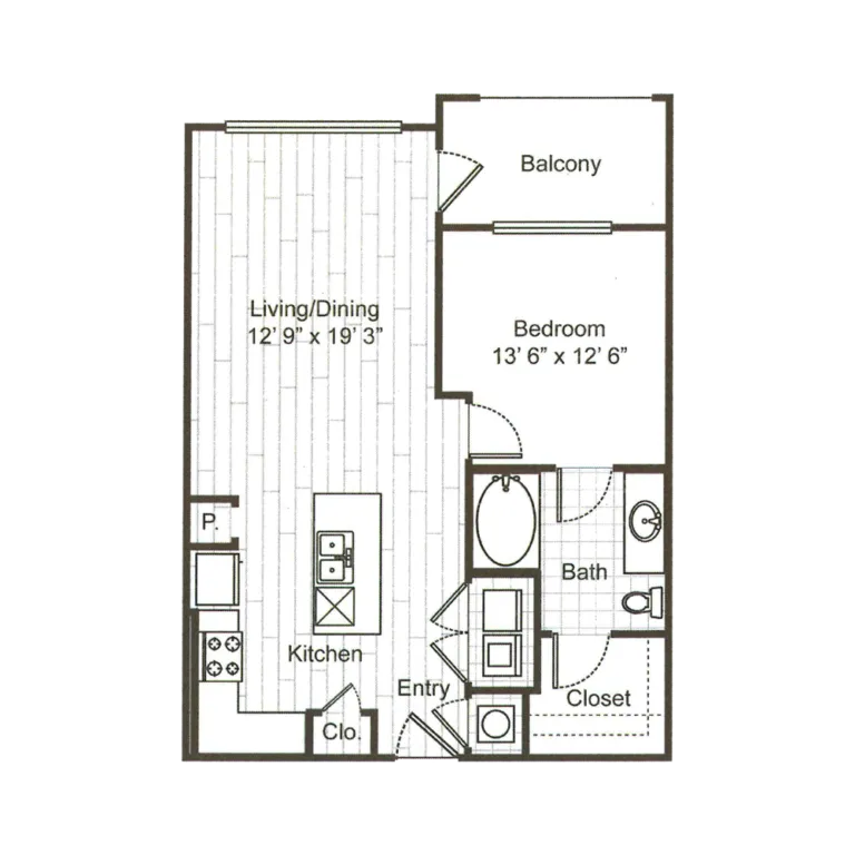 Caroline Uptown West Rise apartments Houston Floor plan 5