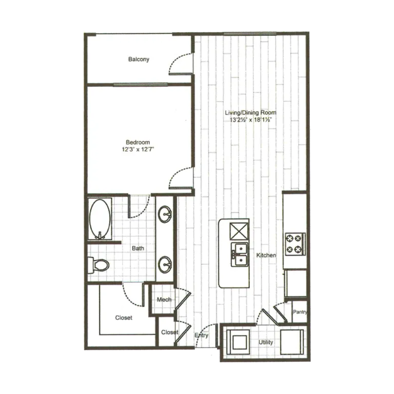 Caroline Uptown West Rise apartments Houston Floor plan 7