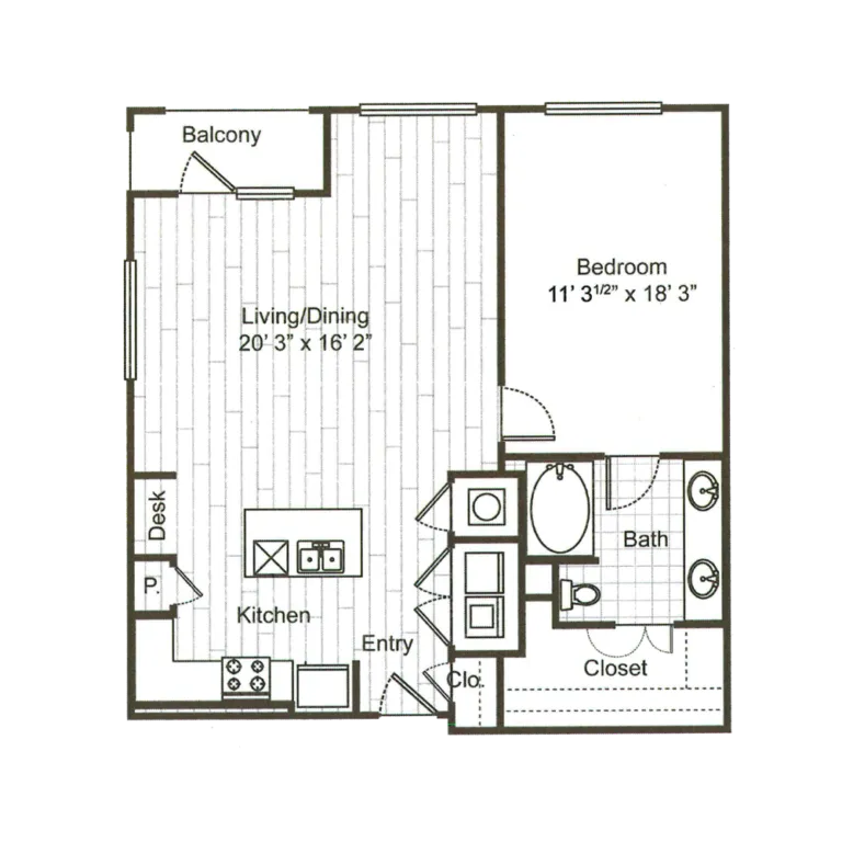 Caroline Uptown West Rise apartments Houston Floor plan 9