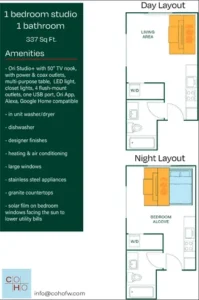 CoHo Rise apartments Dallas Floor plan 1