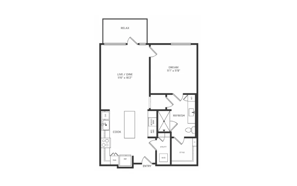 Crescent Residences Rise apartments Dallas Floor plan 1