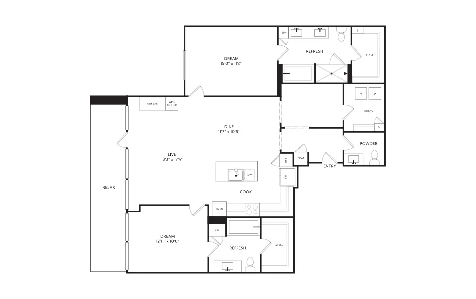 Crescent Residences Rise apartments Dallas Floor plan 17