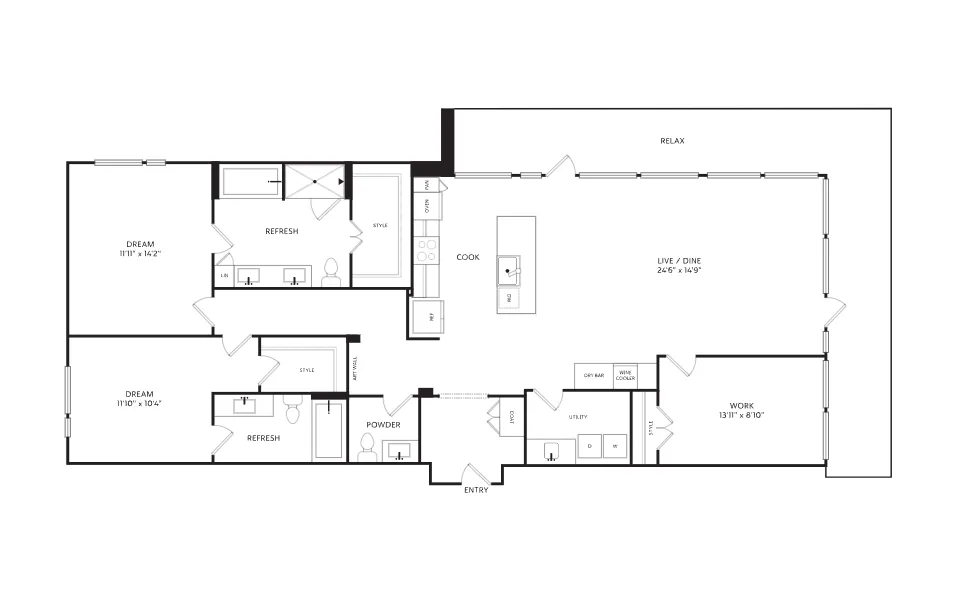 Crescent Residences Rise apartments Dallas Floor plan 18