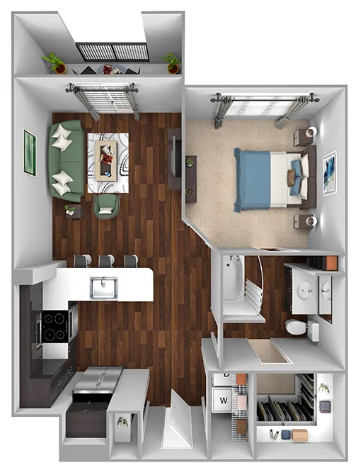 Debbie Lane Flats Rise apartments Dallas Floor plan 2