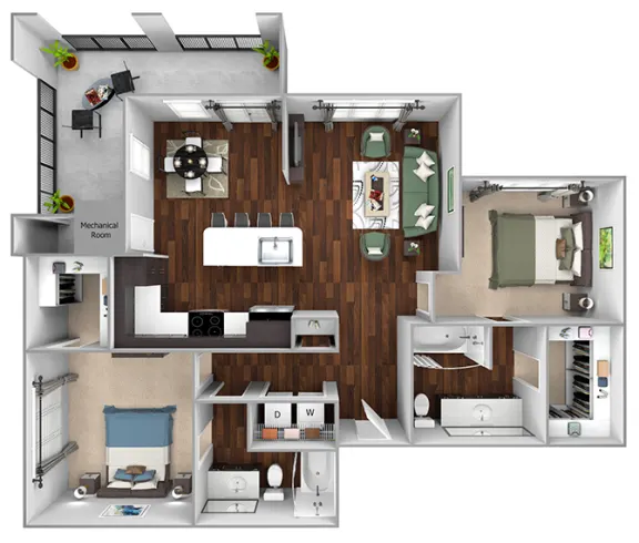 Debbie Lane Flats Rise apartments Dallas Floor plan 7