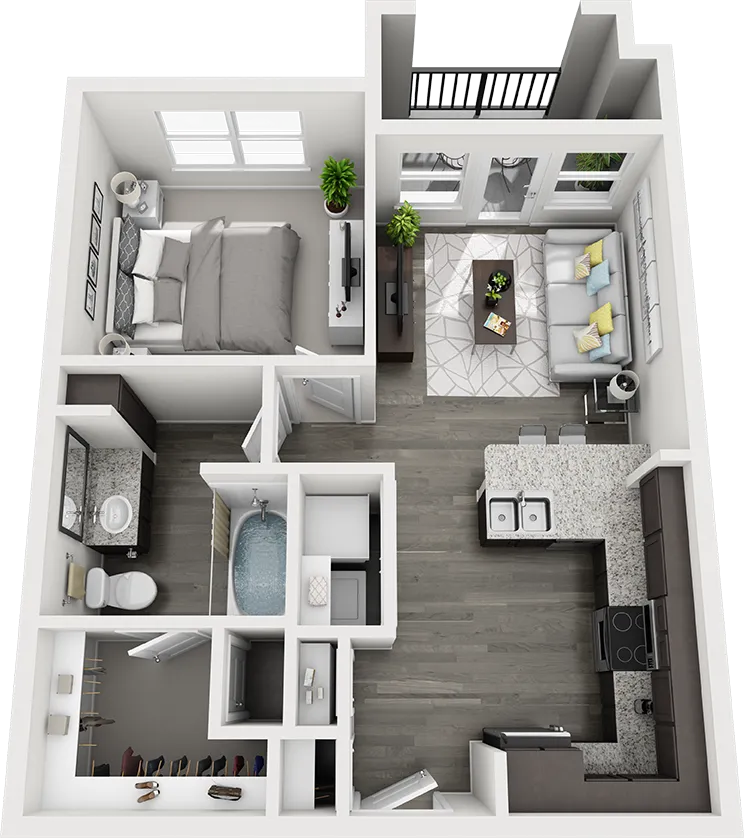 Discovery Park Rise apartments Dallas Floor plan 1