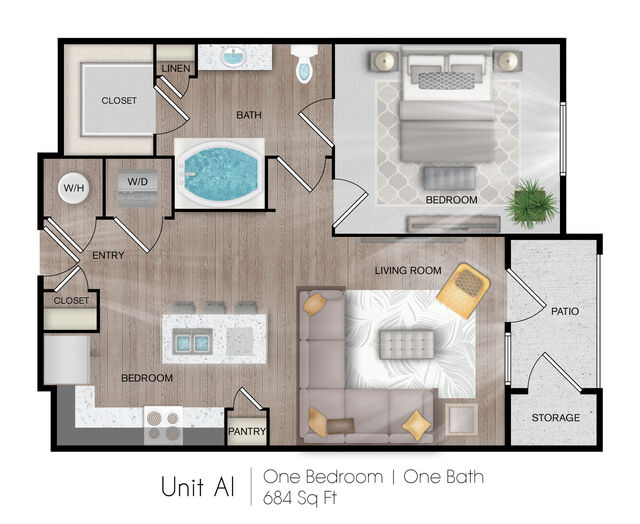 Eleve Rise apartments Houston Floor plan 1