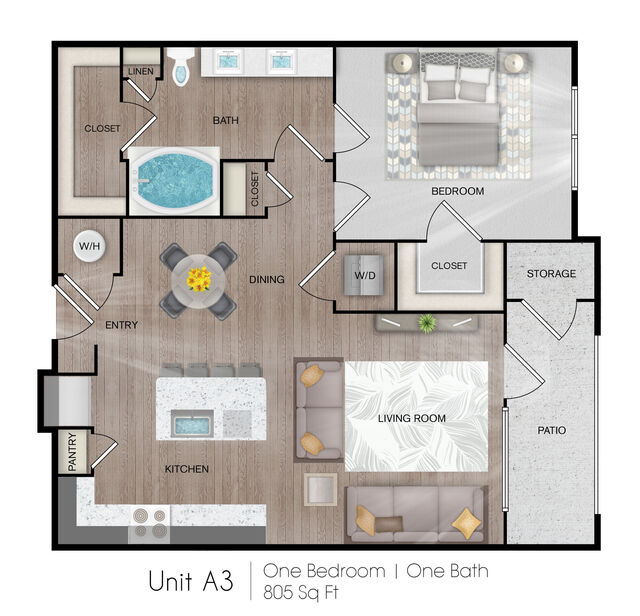 Eleve Rise apartments Houston Floor plan 3