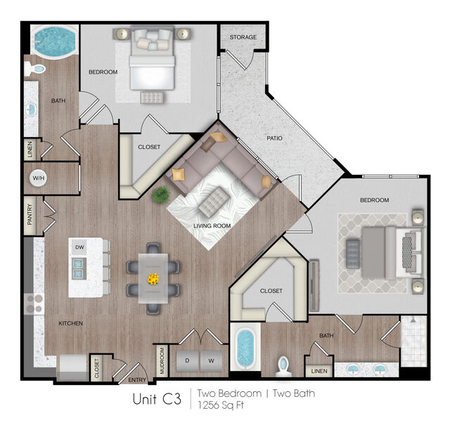 Eleve Rise apartments Houston Floor plan 9