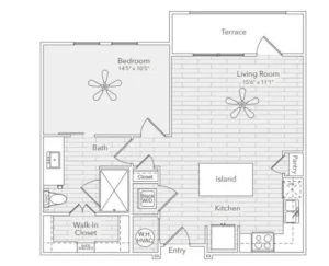 Enclave at the Carter Rise apartments Dallas Floor plan 1