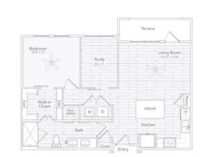 Enclave at the Carter Rise apartments Dallas Floor plan 3