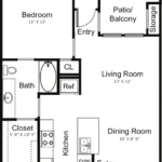 Encore at Home Town Rise apartments Dallas Floor plan 1