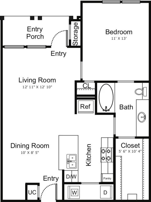 Encore at Home Town Rise apartments Dallas Floor plan 2