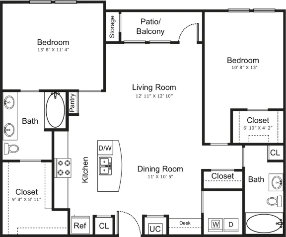 Encore at Home Town Rise apartments Dallas Floor plan 7