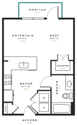Essence on Maple Rise apartments Dallas Floor plan 1