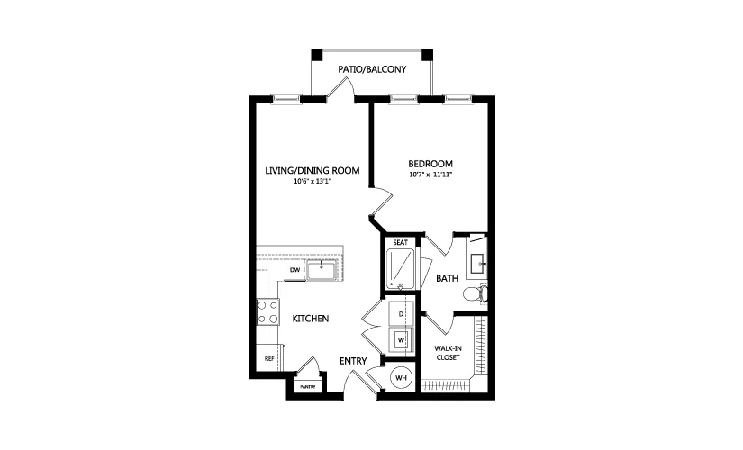 Everleigh Forestwood Rise apartments Dallas Floor plan 1