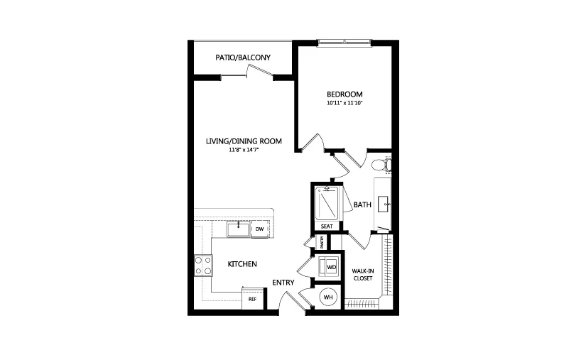 Everleigh Forestwood Rise apartments Dallas Floor plan 3