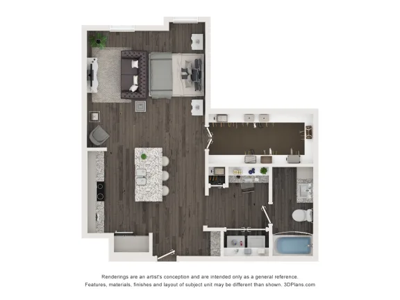 FarmHouse121 Rise apartments Dallas Floor plan 1