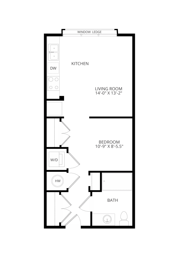 Florence at the Harbor Rise apartments Dallas Floor plan 1