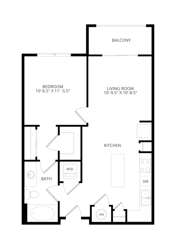 Florence at the Harbor Rise apartments Dallas Floor plan 3