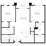 Florence at the Harbor Rise apartments Dallas Floor plan 9