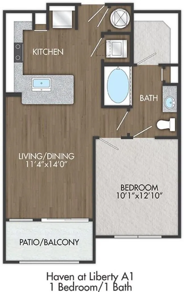 Haven at Liberty Hills Rise apartments Houston Floor plan 1