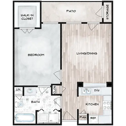 Remington Park Rise Apartments Houston FloorPlan 1