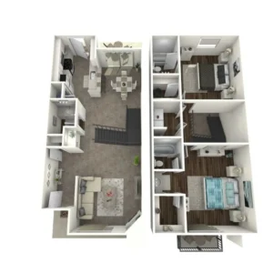 Round Hill Townhomes Rise apartments Houston Floor plan 1