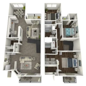 Round Hill Townhomes Rise apartments Houston Floor plan 2