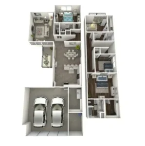 Round Hill Townhomes Rise apartments Houston Floor plan 3