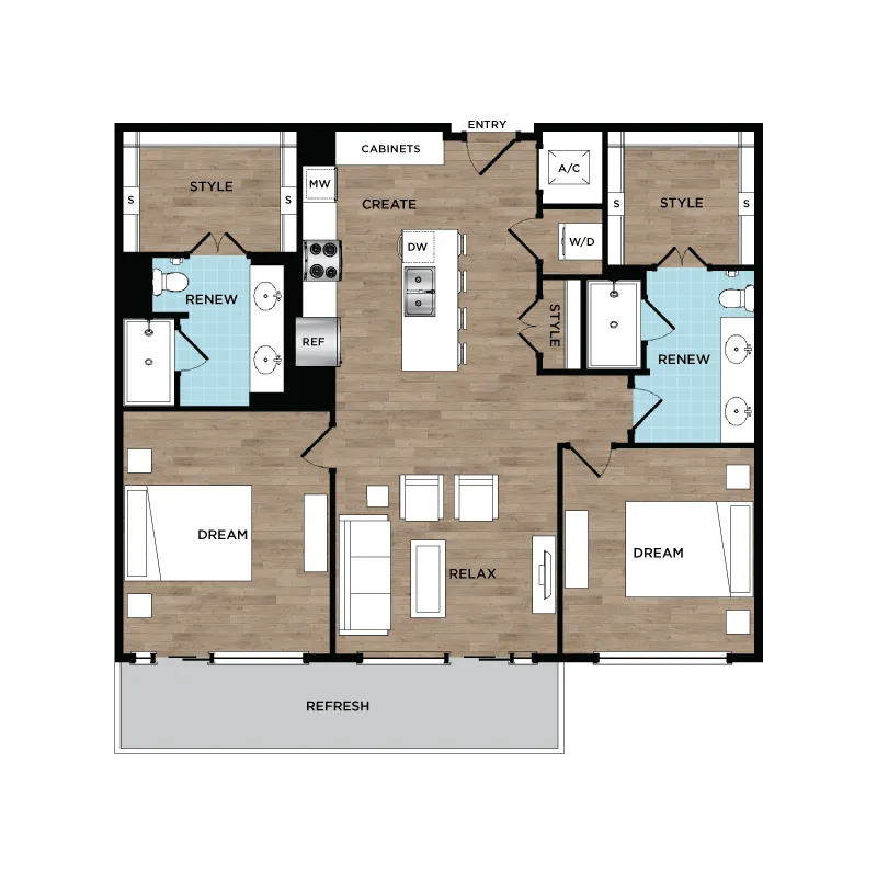St. Andrie Rise apartments Houston Floor plan 14