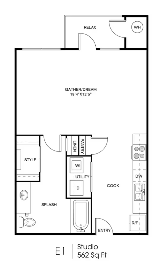 The Citadel Rise apartments Houston Floor plan 1