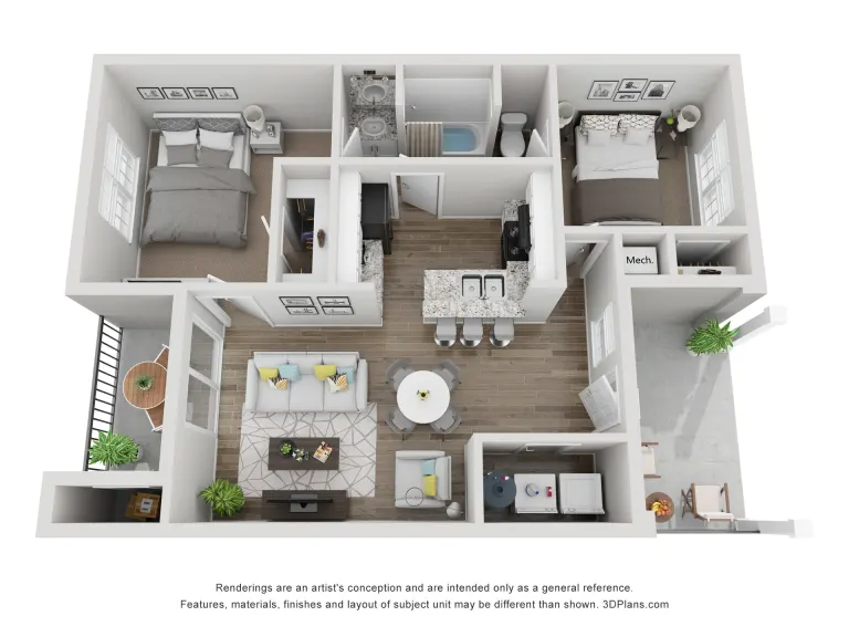 The Life at Westpark Rise apartments Houston Floor plan 1
