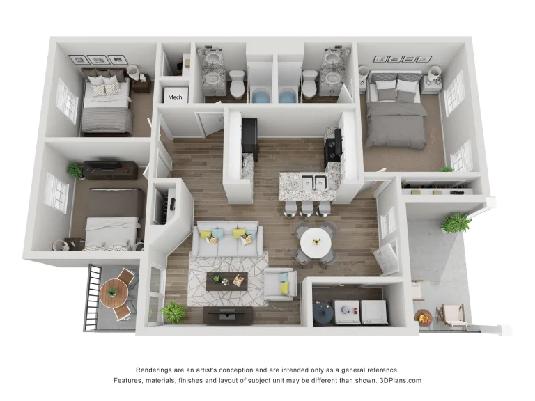 The Life at Westpark Rise apartments Houston Floor plan 2