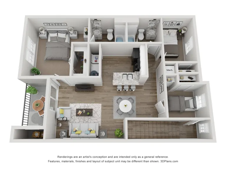 The Life at Westpark Rise apartments Houston Floor plan 3