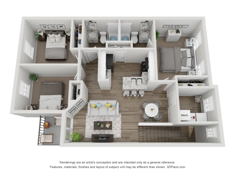 The Life at Westpark Rise apartments Houston Floor plan 4