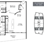 The Monarch by Windsor Rise apartments Austin Floor plan 1