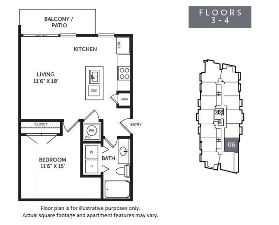 The Monarch by Windsor Rise apartments Austin Floor plan 3