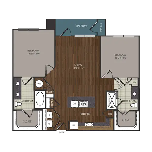 The Richmond at Uptown Rise Apartments Houston FloorPlan 15