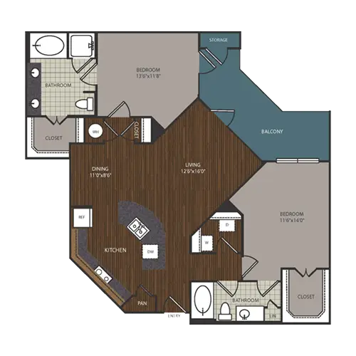 The Richmond at Uptown Rise Apartments Houston FloorPlan 21