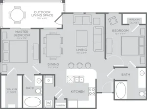 The Towers of Seabrook Rise apartments Houston Floor plan 4
