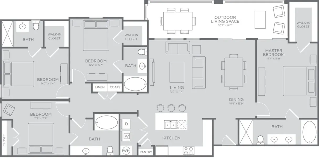 The Towers of Seabrook Rise apartments Houston Floor plan 7