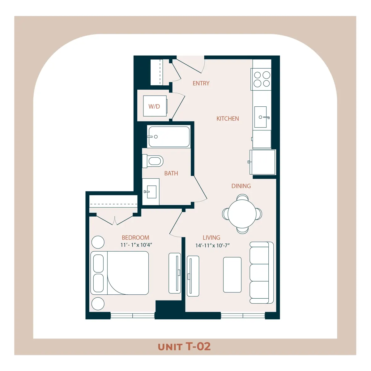 The Waller Rise apartments Austin Floor plan 3
