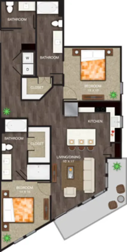 88Twenty Rise Apartments Houston FloorPlan 7