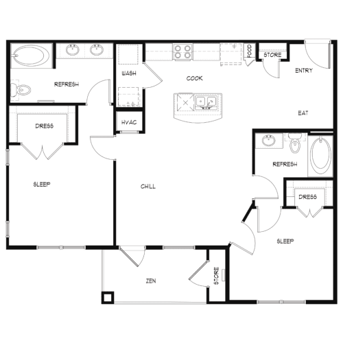 Smart Living at Cypress Creek Rise Apartments Houston FloorPlan 3