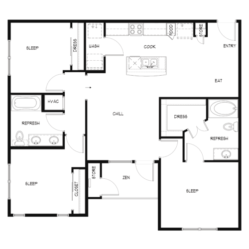 Smart Living at Cypress Creek Rise Apartments Houston FloorPlan 6