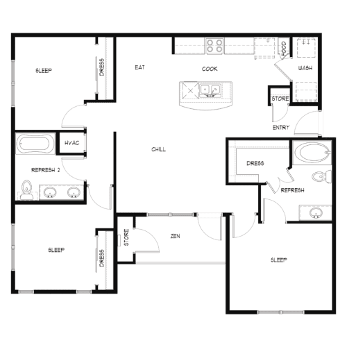 Smart Living at Cypress Creek Rise Apartments Houston FloorPlan 8